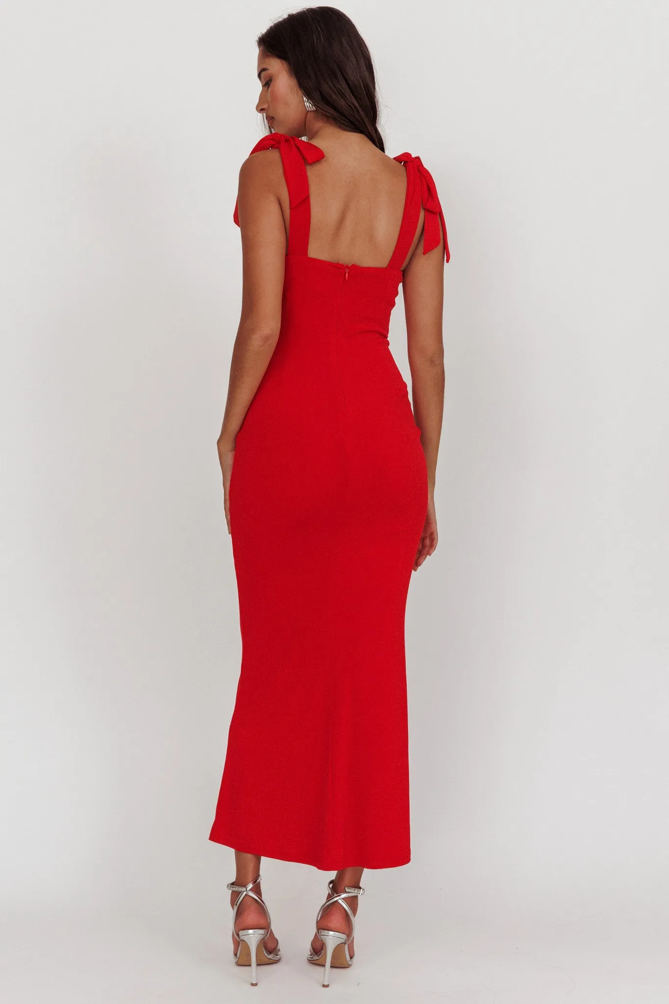 Rose Garden Tied Shoulder Maxi Dress Red sold by Selfie Leslie product image thumbnail 2