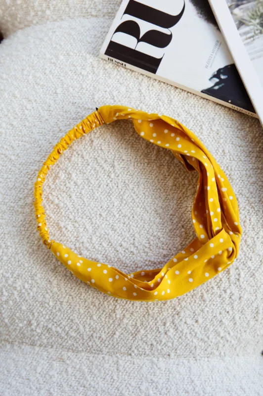 Top Knot Headband Spotted Yellow sold by Selfie Leslie