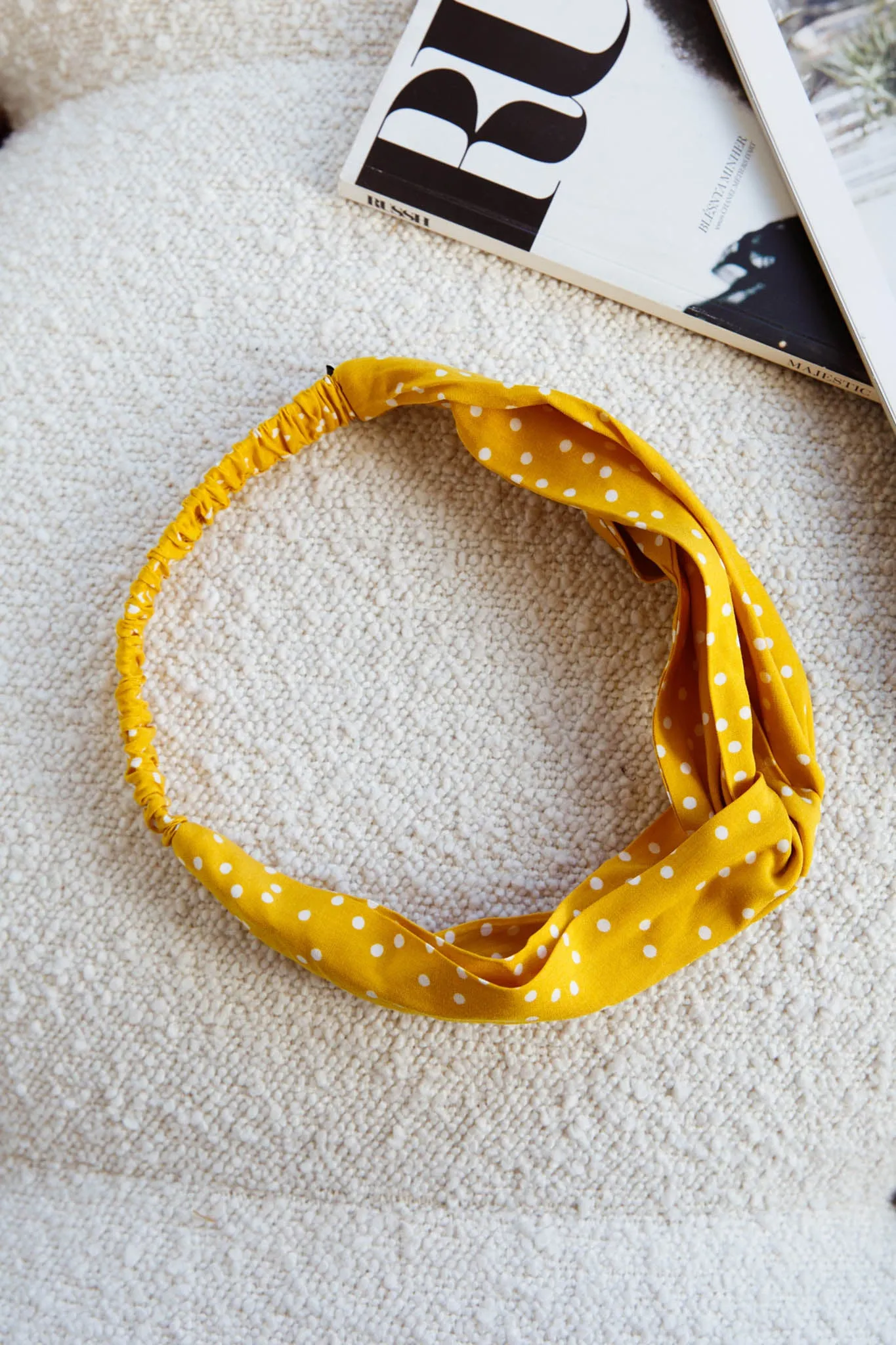 Top Knot Headband Spotted Yellow sold by Selfie Leslie