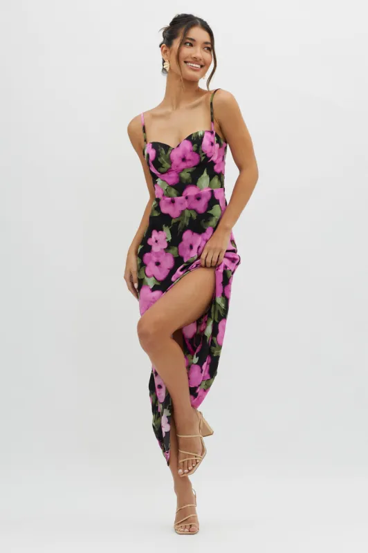 Kasha Low Back Maxi Dress Floral Pink sold by Selfie Leslie