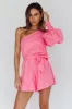 Summer Lover One-Shoulder Long Sleeve Romper Pink sold by Selfie Leslie