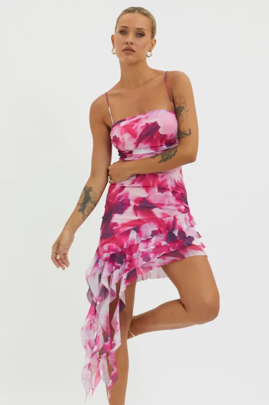 Envious Ruffle Trim Mini Dress Pink sold by Selfie Leslie