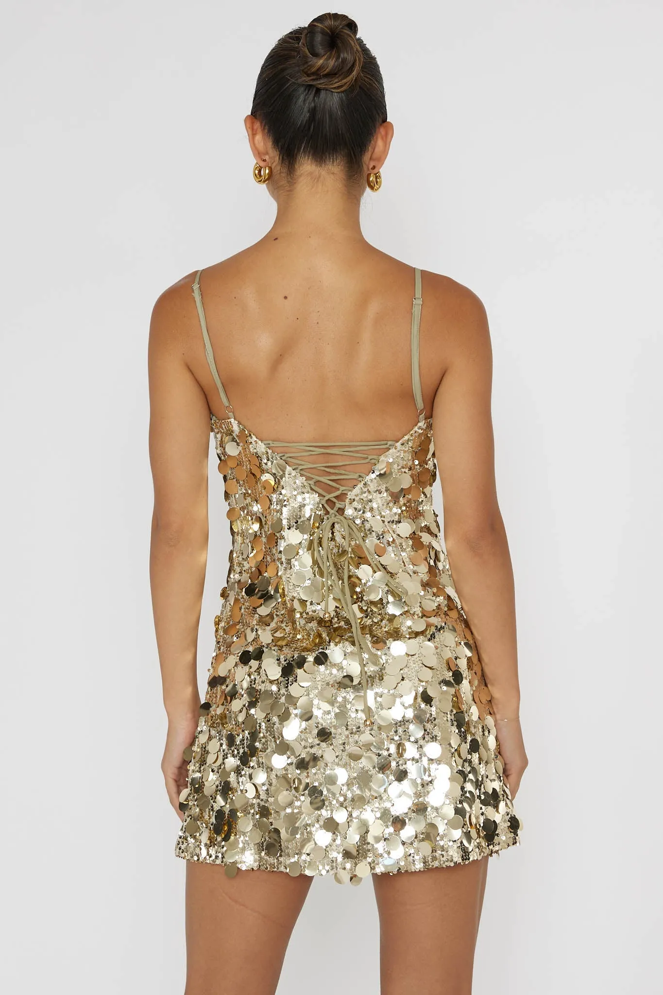 Axel Sequin Mini Dress Gold sold by Selfie Leslie product image thumbnail 3