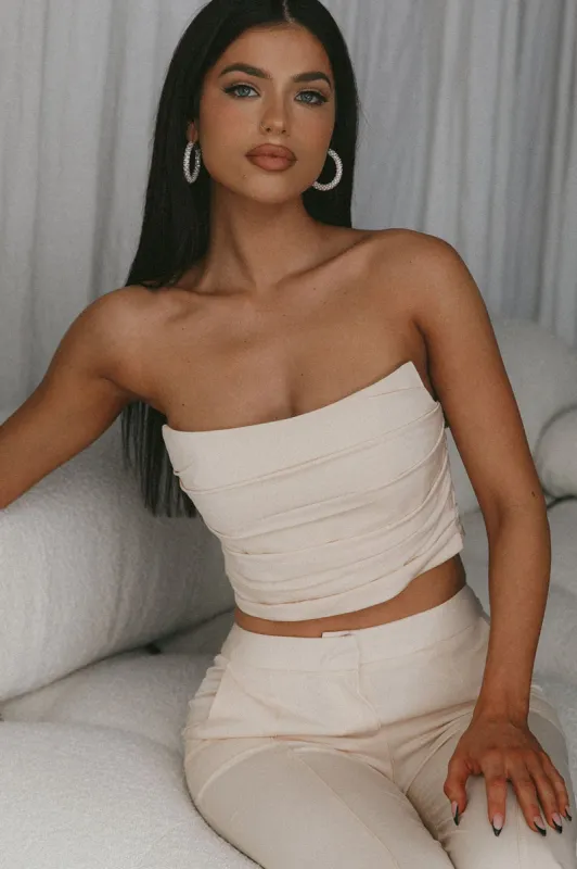 Monaco Nights Pleated Tube Top Nude sold by Selfie Leslie