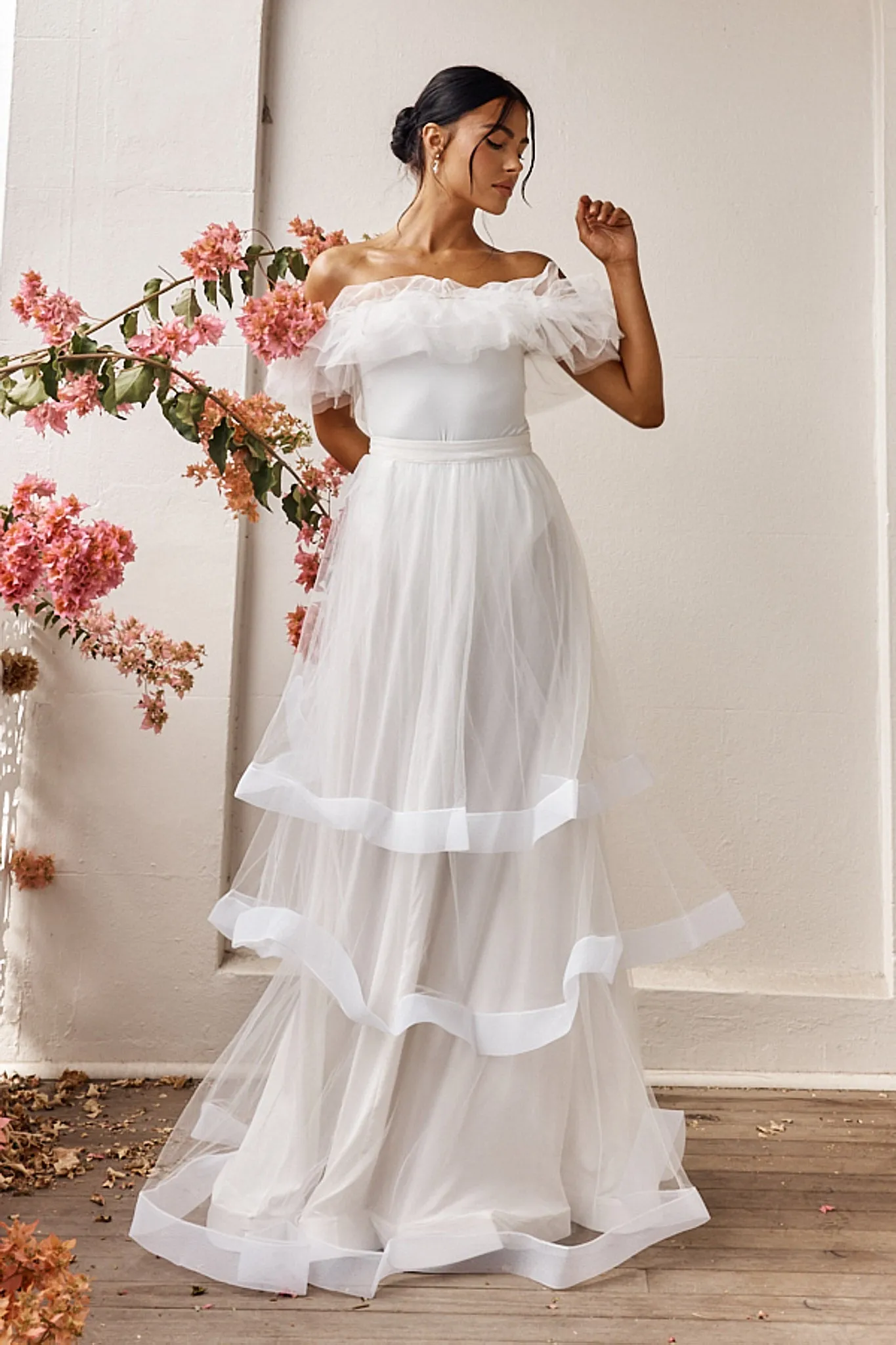 Watson Layered Maxi Skirt Off White sold by Selfie Leslie product image thumbnail 2