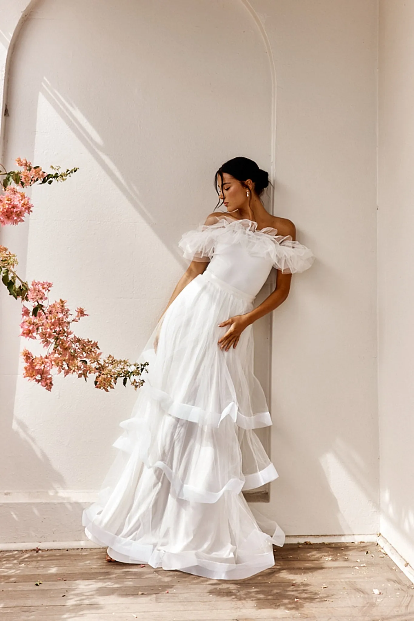 Watson Layered Maxi Skirt Off White sold by Selfie Leslie product image thumbnail 5