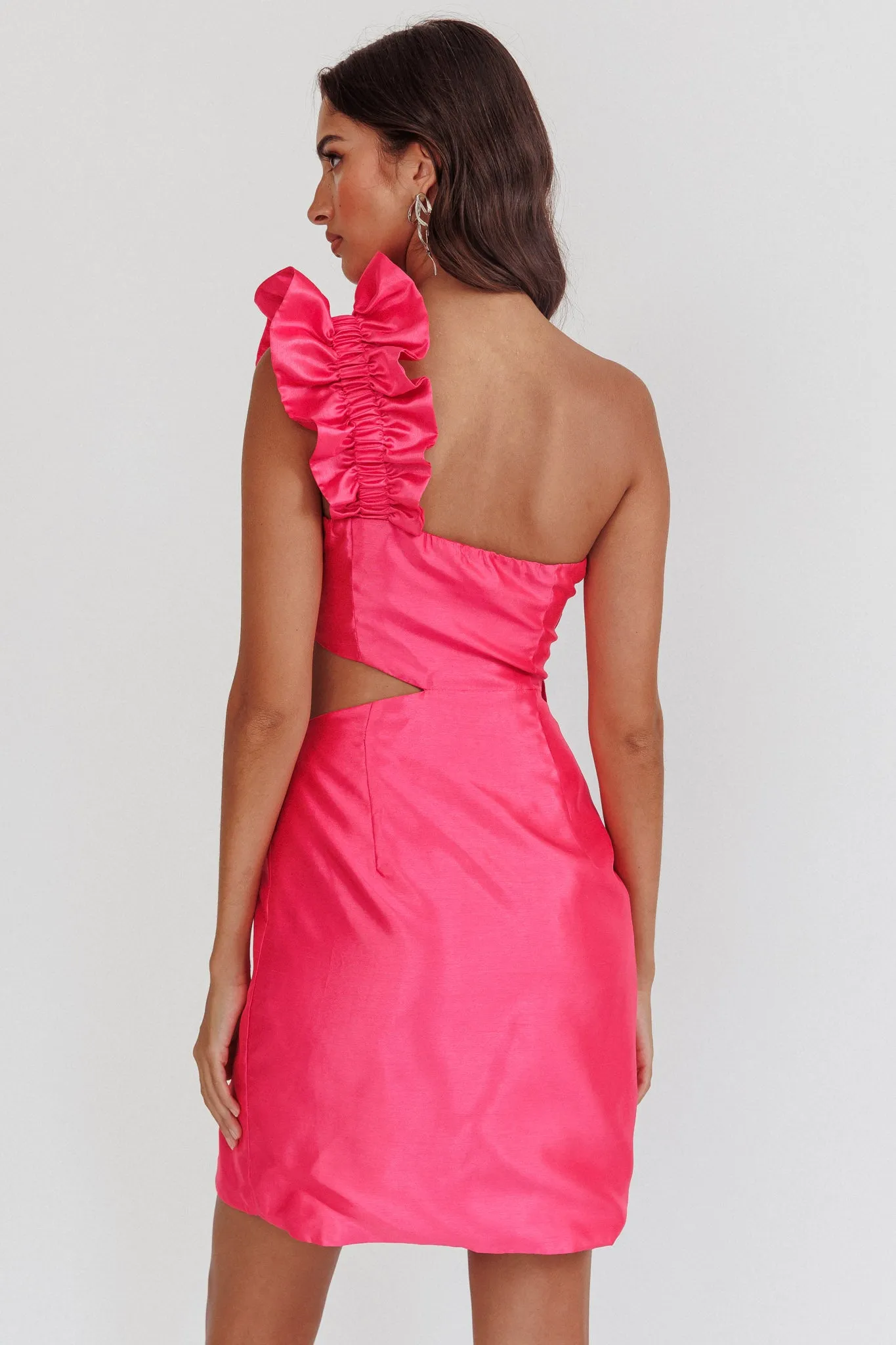 NY Moment Wide Ruffle Shoulder Mini Dress Pink sold by Selfie Leslie product image thumbnail 2