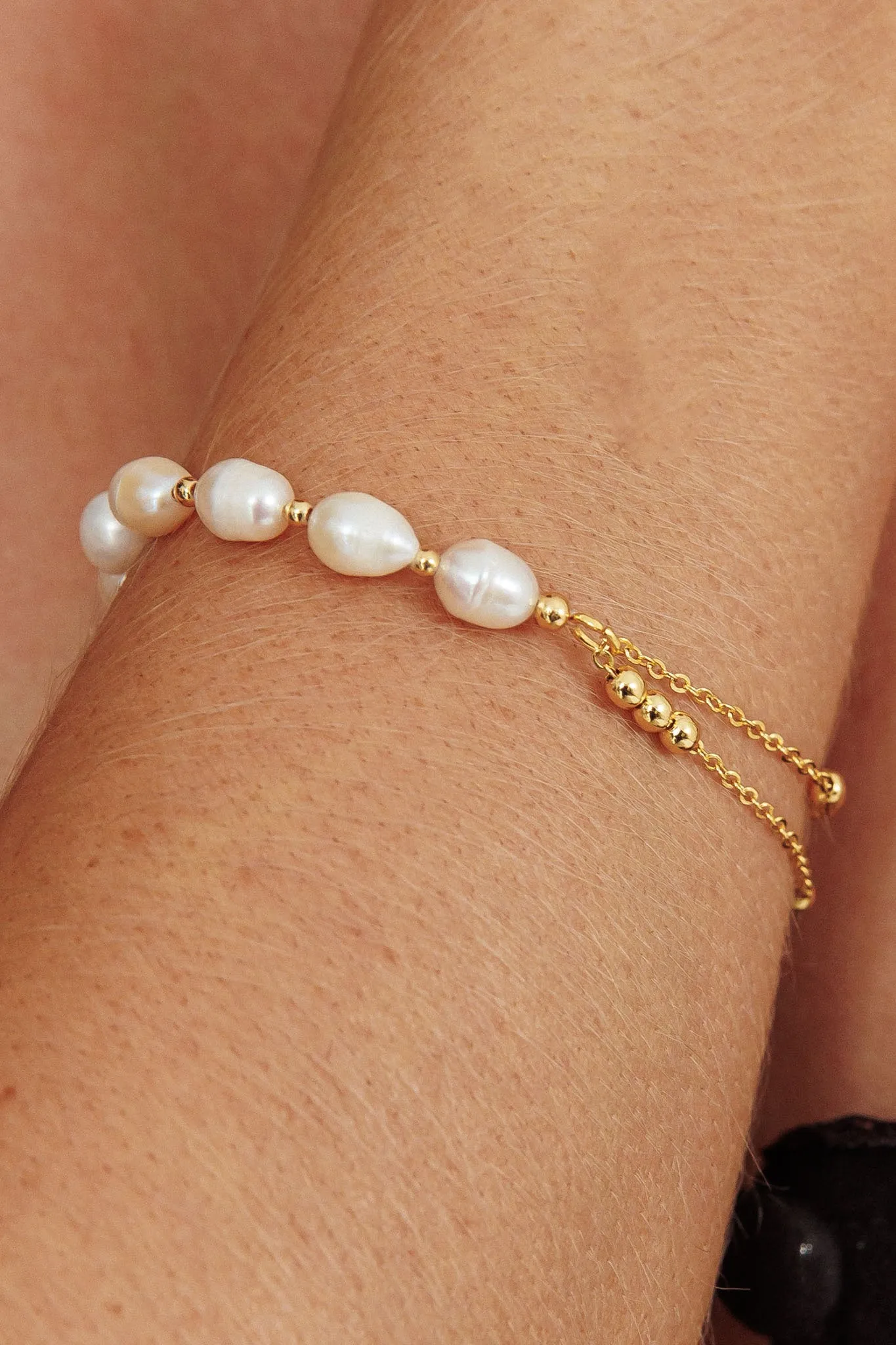 Polaris Freshwater Pearl Double Chain Bracelet Gold sold by Selfie Leslie product image thumbnail 3