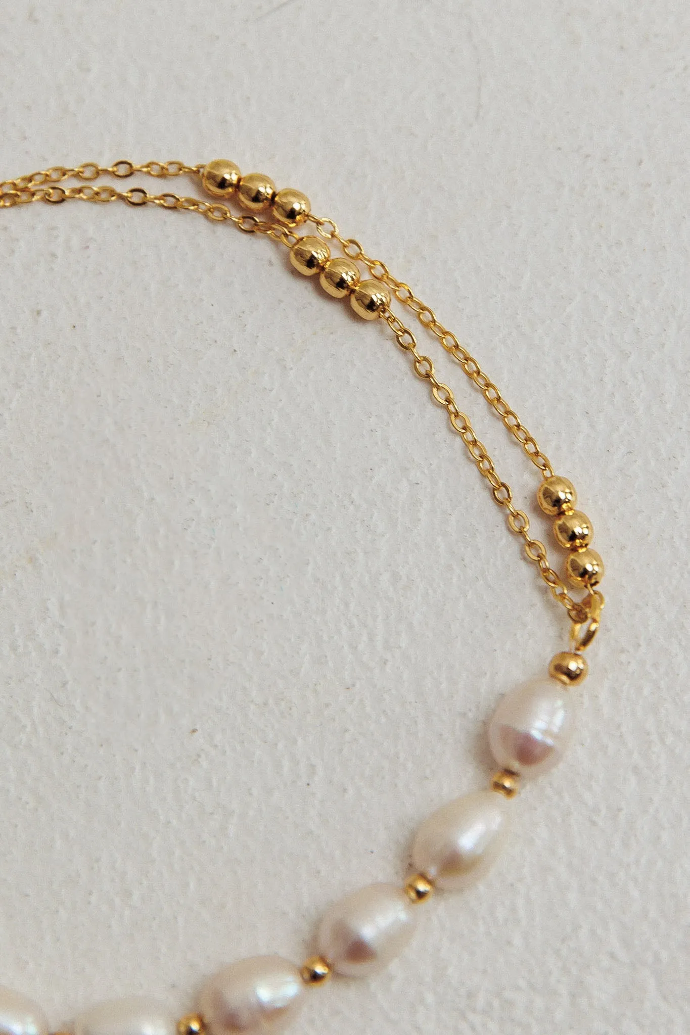 Polaris Freshwater Pearl Double Chain Bracelet Gold sold by Selfie Leslie product image thumbnail 2