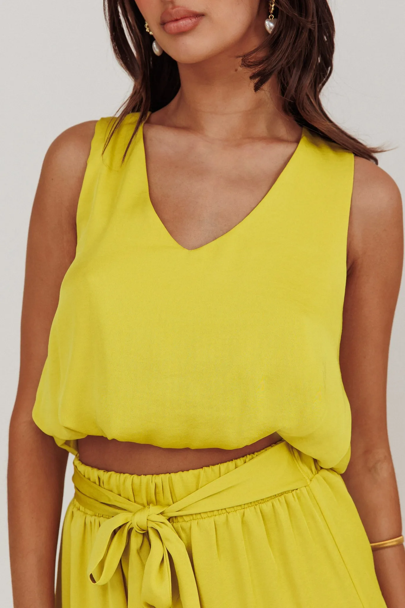Mariposa Sleeveless Bubble Hem Top Chartreuse sold by Selfie Leslie product image thumbnail 4