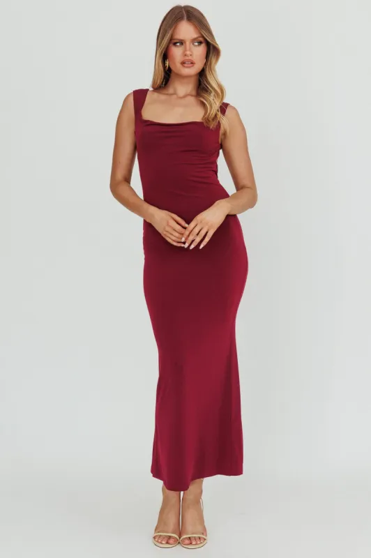 Annabel Bodycon Maxi Dress Wine sold by Selfie Leslie