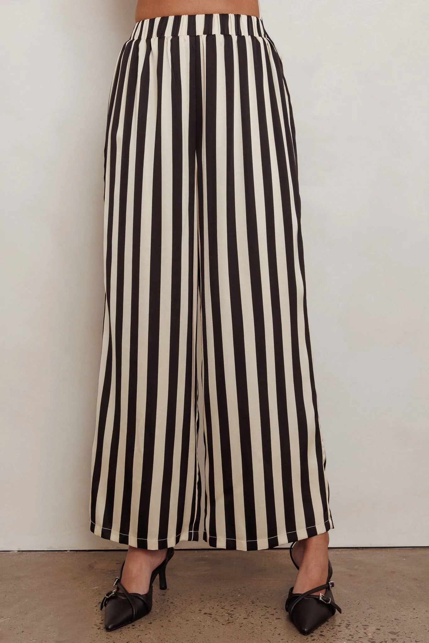 Love Galore Striped Wide Leg Pant Black/Beige sold by Selfie Leslie product image thumbnail 4