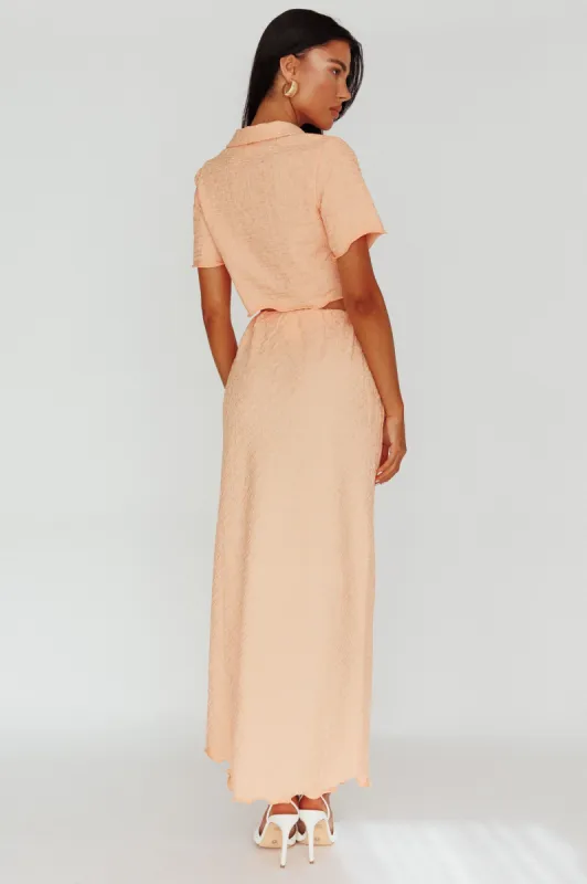 Roman Midi Skirt Textured Melon sold by Selfie Leslie