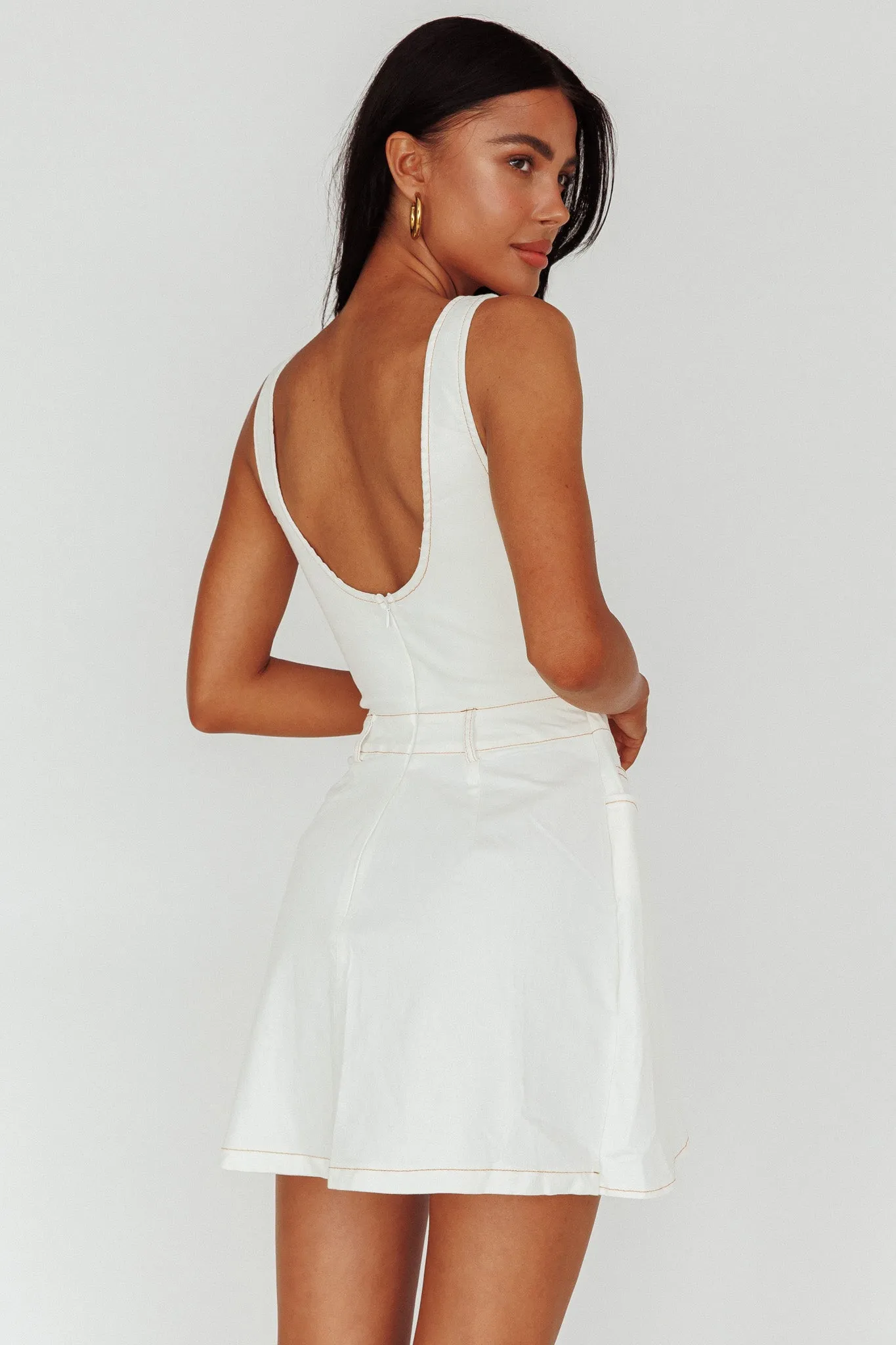 Killara Pocket Wrap Mini Dress Cream sold by Selfie Leslie product image thumbnail 2