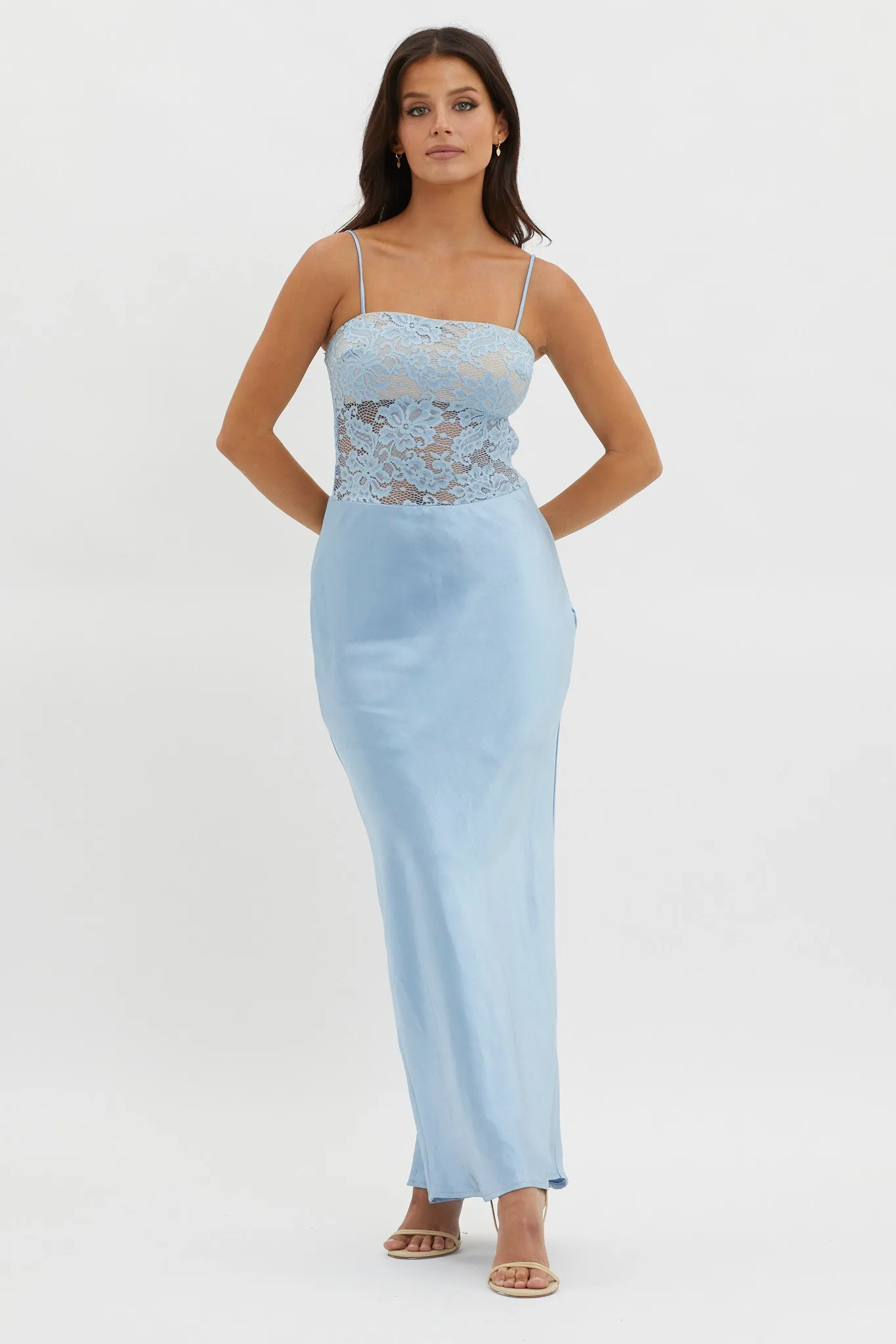 Moon Magic Floral Bodice Dress Blue sold by Selfie Leslie