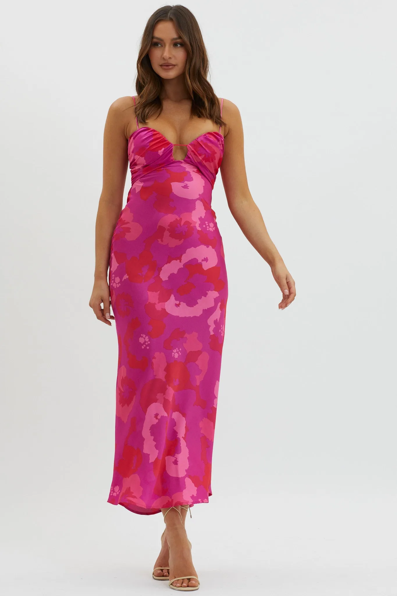 In A Daze Gathered Bust Midi Dress Pink sold by Selfie Leslie product image thumbnail 5