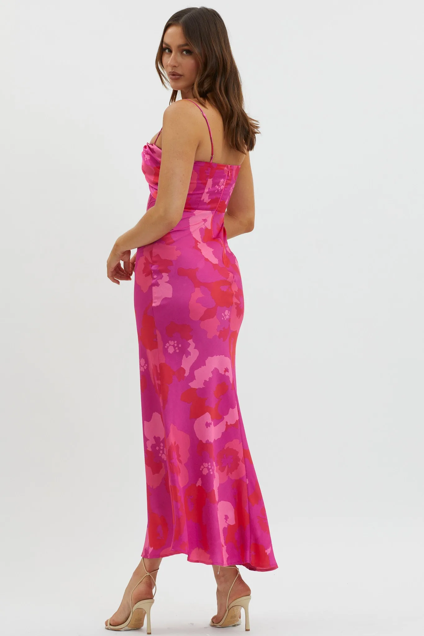 In A Daze Gathered Bust Midi Dress Pink sold by Selfie Leslie product image thumbnail 2