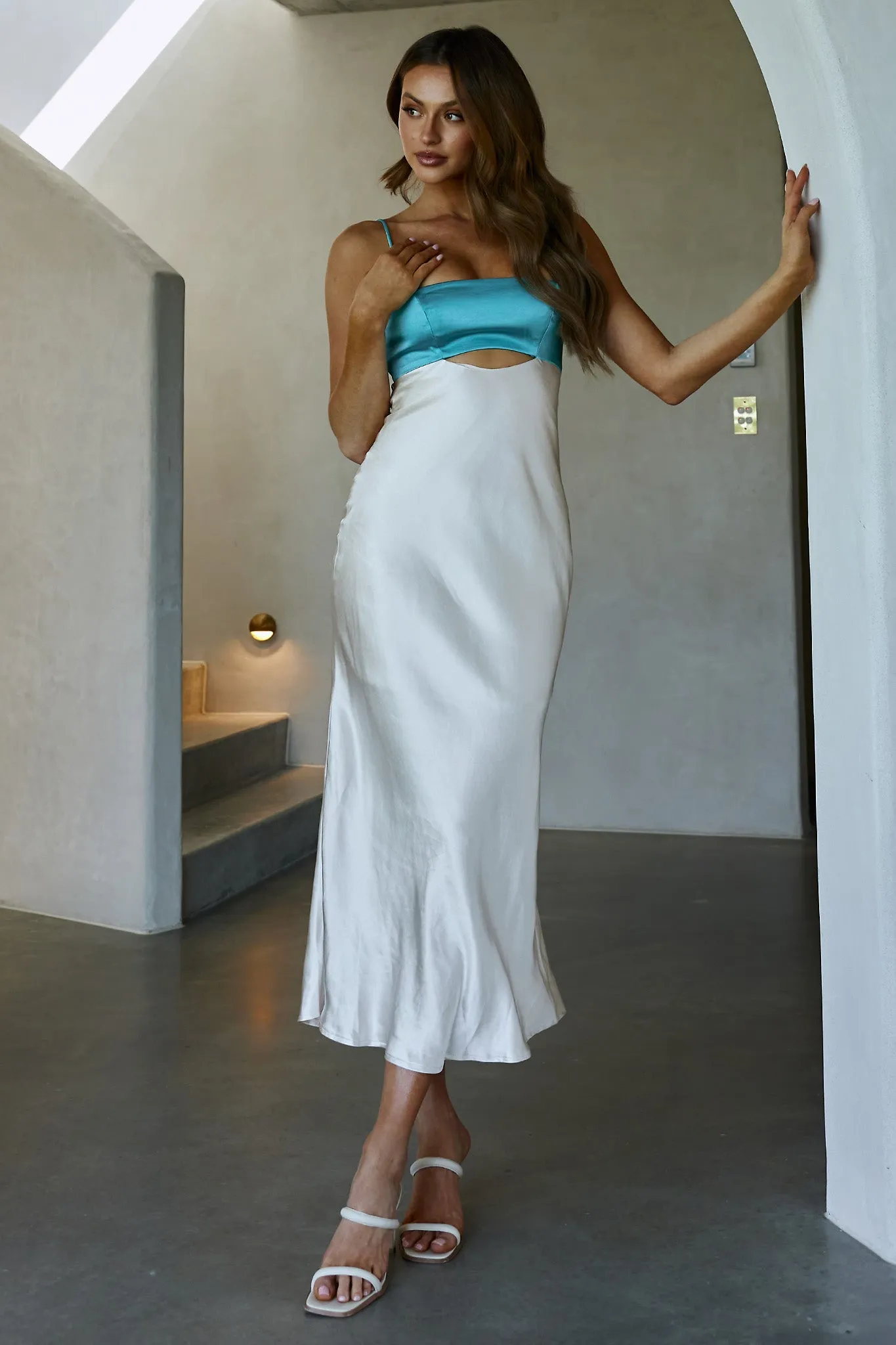 Mariana Cut-Out Bust Midi Dress Turquoise sold by Selfie Leslie product image thumbnail 5