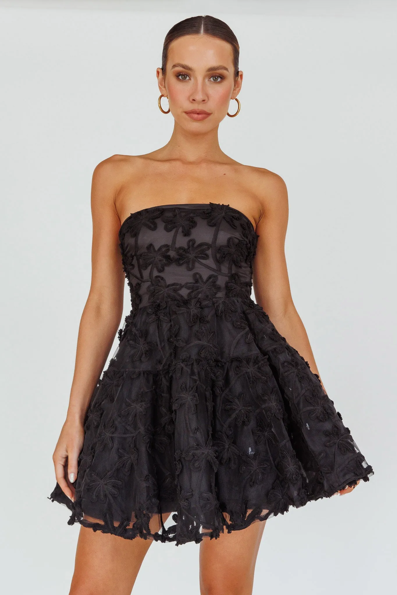 Dori Floral Embellished Mini Dress Black sold by Selfie Leslie product image thumbnail 5