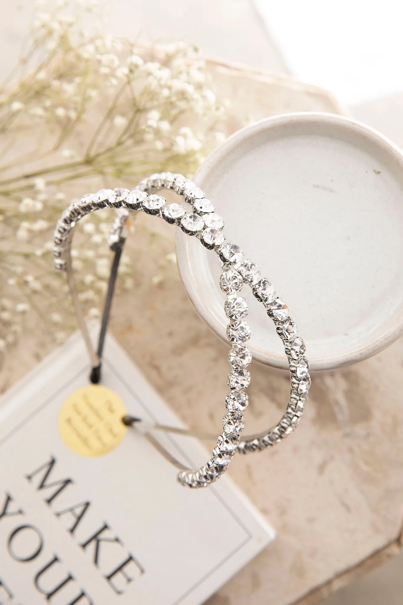 Silver Screen Rhinestone Headband Silver sold by Selfie Leslie product image thumbnail 2