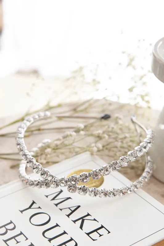 Silver Screen Rhinestone Headband Silver sold by Selfie Leslie