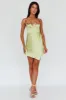 Rose Garden Floral Applique Wrap Mini Dress Lime sold by Selfie Leslie