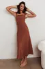 Appreciate You Tied Shoulder Maxi Dress Chocolate sold by Selfie Leslie