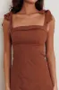 Appreciate You Tied Shoulder Maxi Dress Chocolate sold by Selfie Leslie