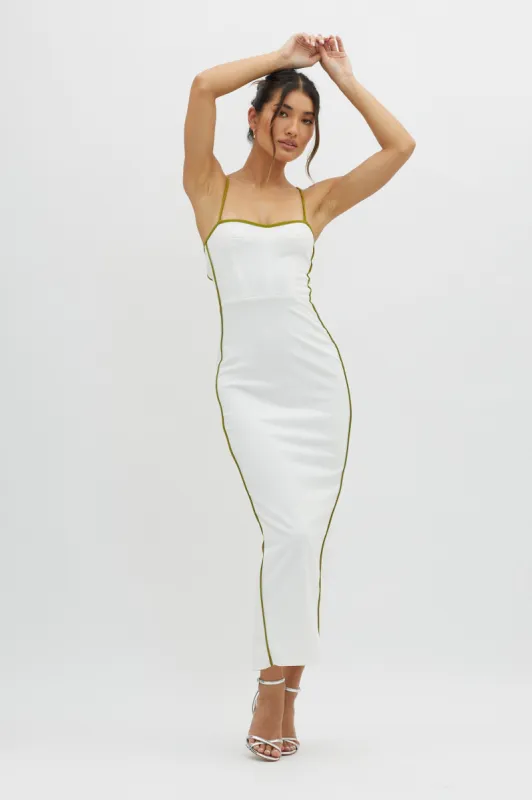 Future Awaits Lace-Up Back Midi Dress White sold by Selfie Leslie