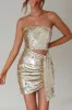Joie De Vivre Sequin Mini Dress Gold sold by Selfie Leslie