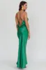 Danijela Cowl Neck Pearl Satin Maxi Dress Emerald sold by Selfie Leslie