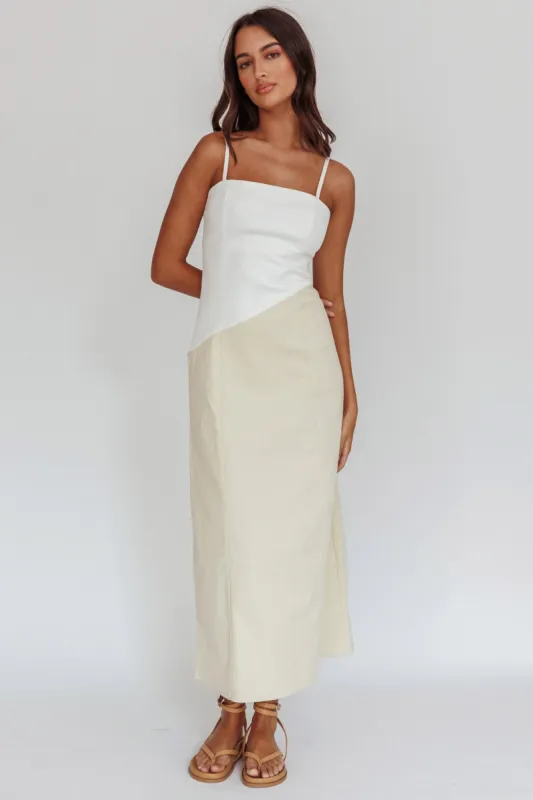 Irelia Contrast Maxi Dress White sold by Selfie Leslie