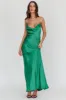 Danijela Cowl Neck Pearl Satin Maxi Dress Emerald sold by Selfie Leslie