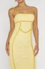 Inga Lace Piping Trim Midi Dress Yellow sold by Selfie Leslie
