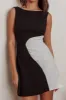 Loving Me Sleeveless A-line Mini Dress Black/Sand sold by Selfie Leslie