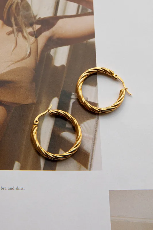 Merrill Hoop Earrings Gold sold by Selfie Leslie