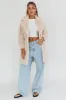 Perceptions Longline Faux Fur Coat Beige sold by Selfie Leslie