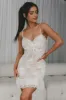 St Tropez Cami Strap Frill Hem Lace Mini Dress White sold by Selfie Leslie