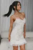 St Tropez Cami Strap Frill Hem Lace Mini Dress White sold by Selfie Leslie