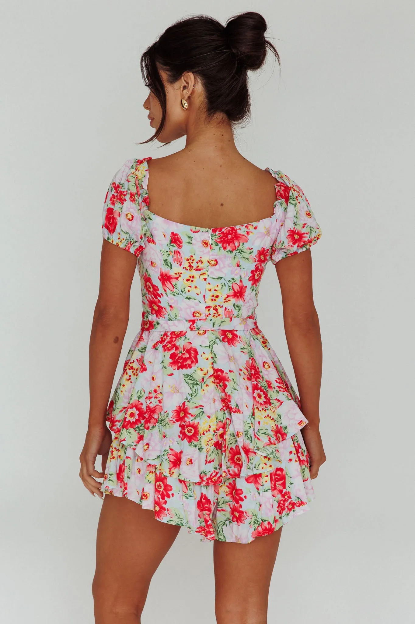 Whimsical Cut-out Bodice Romper Floral Pink sold by Selfie Leslie product image thumbnail 2