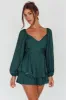 It's Complicated Long Sleeve Flounce Romper Forest Green sold by Selfie Leslie