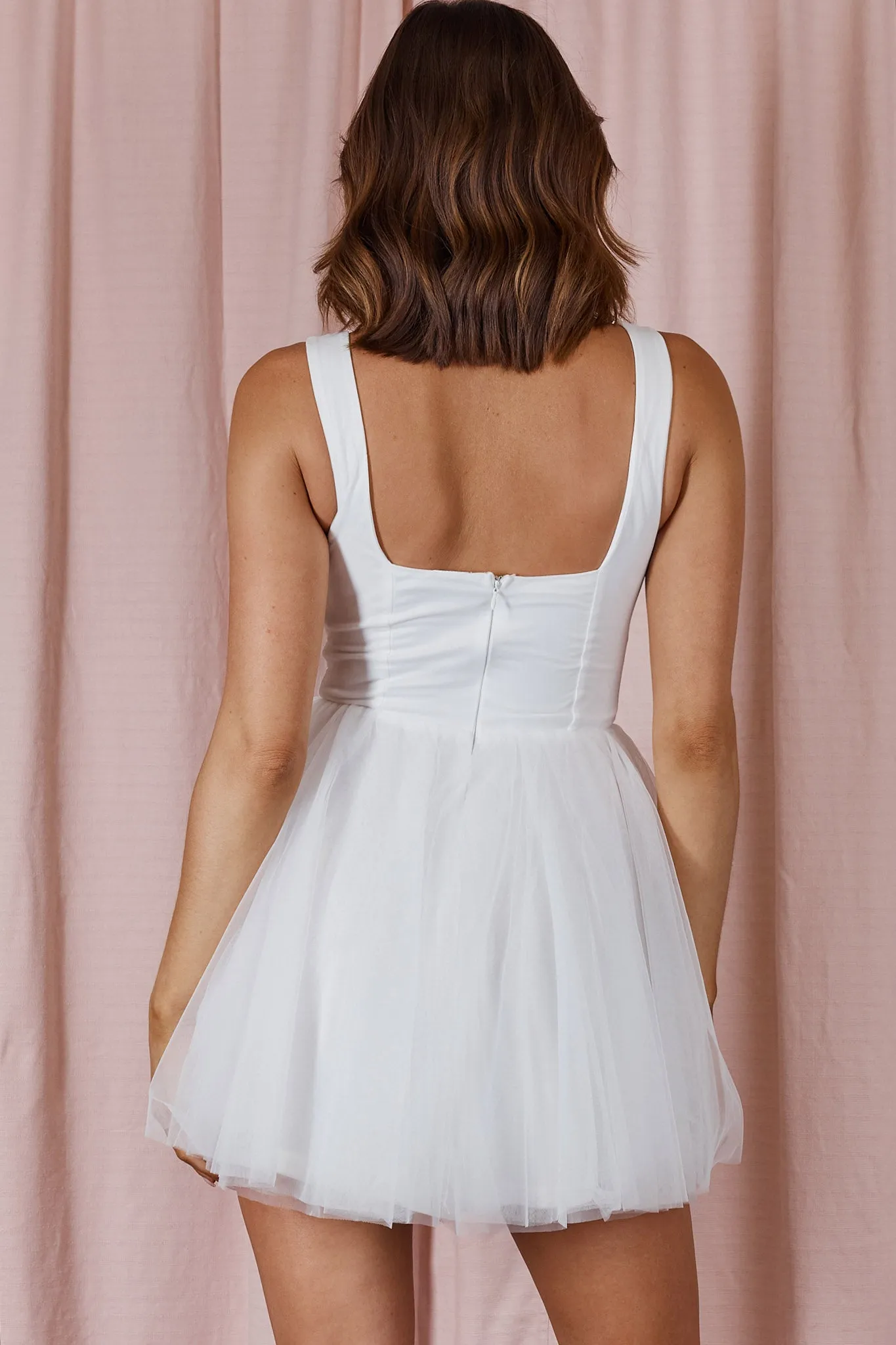 La Ballerine Layered Mesh Mini Dress White sold by Selfie Leslie product image thumbnail 2