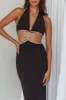 Starlight Stroll Cut-Out Diamante Dress Black sold by Selfie Leslie