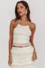 Helios Halterneck Shirred Sequin Top Beige sold by Selfie Leslie