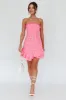 Cece Embroidered Bandeau Dress Hot Pink sold by Selfie Leslie