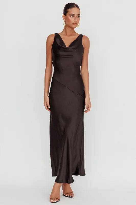 Cassiopeia Open Back Maxi Dress Black sold by Selfie Leslie