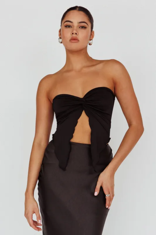 Lulu Strapless Crop Top Black sold by Selfie Leslie