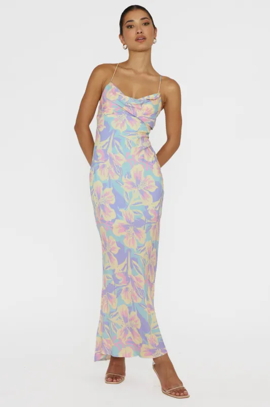 Libby Scoop Back Maxi Dress Floral Blue sold by Selfie Leslie