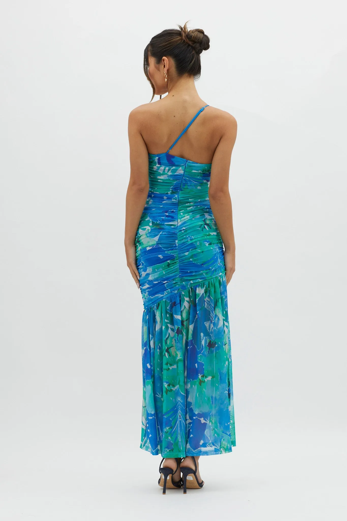 Golden Sun One-Shoulder Ruched Maxi Dress Green sold by Selfie Leslie product image thumbnail 2