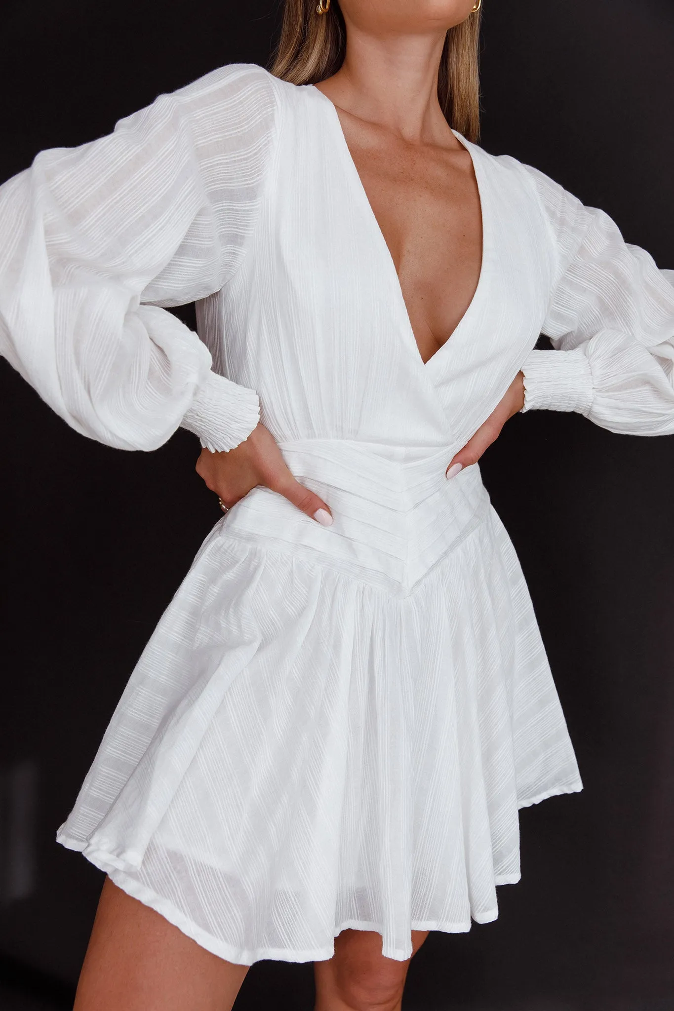 Sweet Escape Lantern Sleeve Pintuck Dress White sold by Selfie Leslie product image thumbnail 5